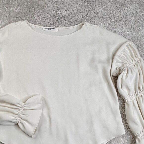 Amanda Uprichard Schmidt Puff Smocked Long Sleeve Blouse - Picture 6 of 8